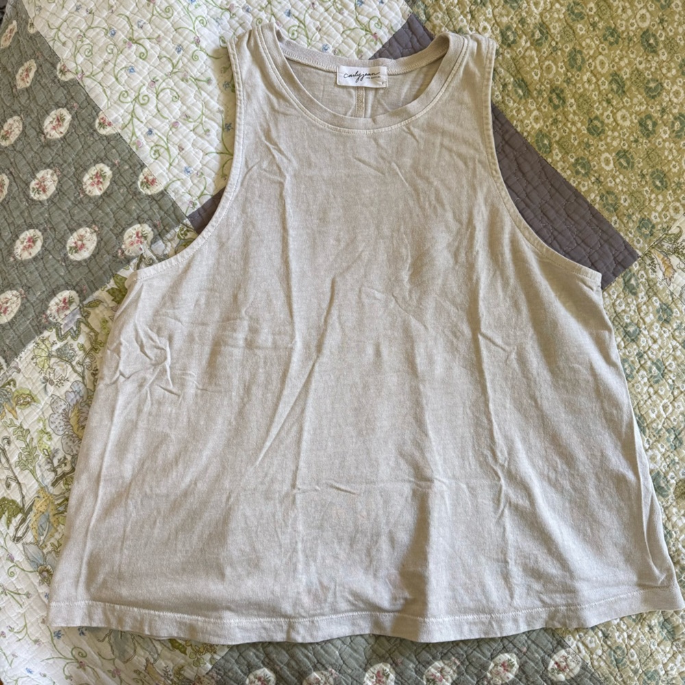 Carly Jean Los Angeles Cream Playa Tank Top